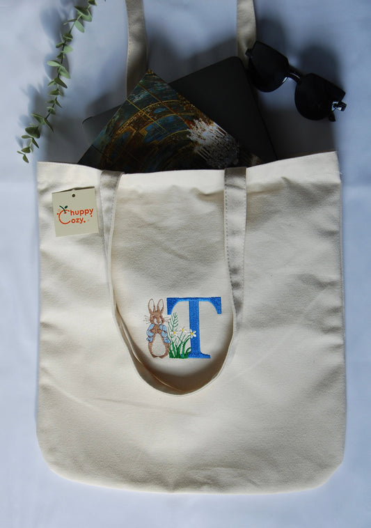 Tote Bag “Peter Rabbit” with Your Chosen Letter